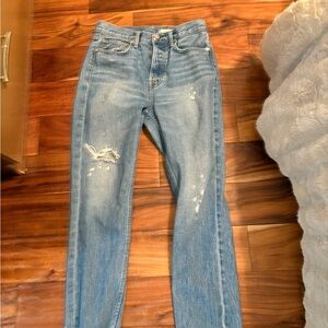 No end Los Angeles slim straight Stylish Blue Distressed‎ Women Jeans